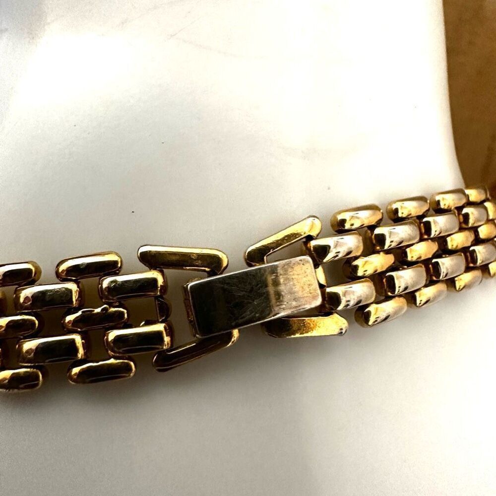 Gold tone vintage chain ID bracelet - Picture 2 of 9